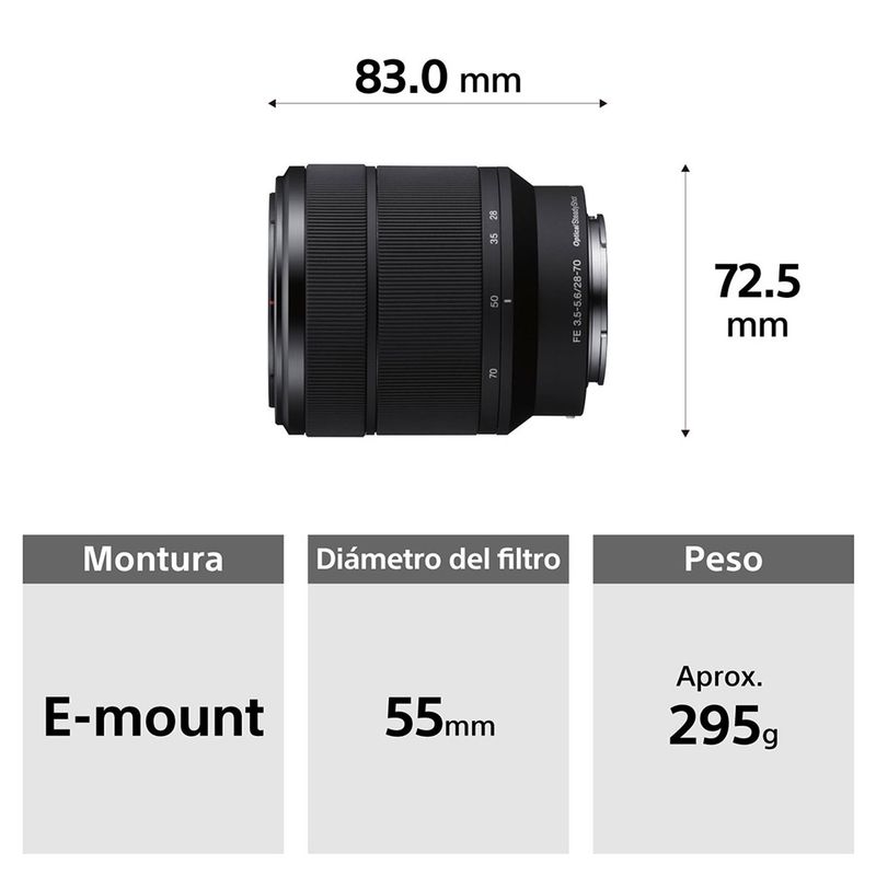 Lente Zoom Estándar 28-70mm F3.5-5.6 Full Frame | Sony Store